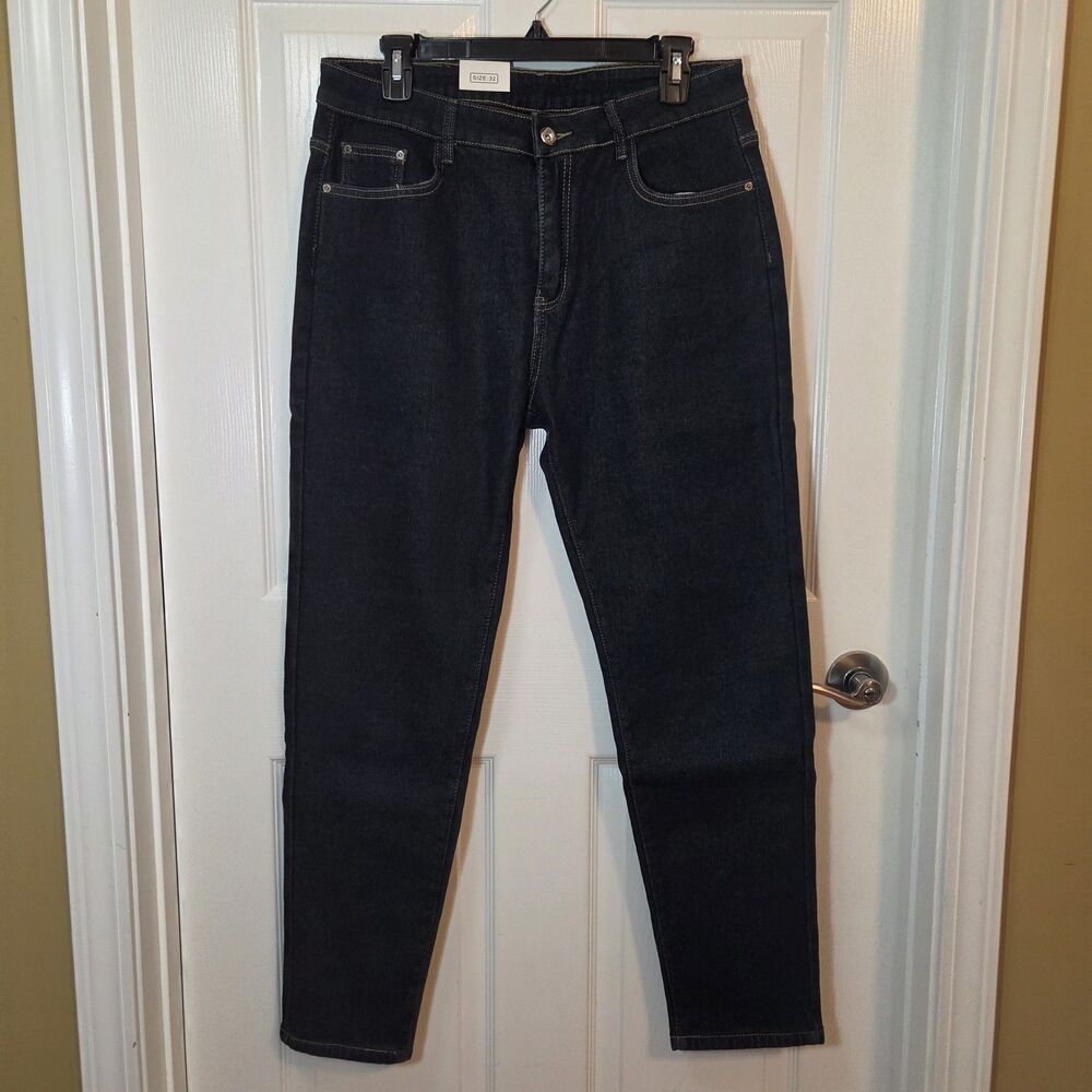 Men's Dark Rinse Fleece Lined Jeans Size 32 X 28 NWT